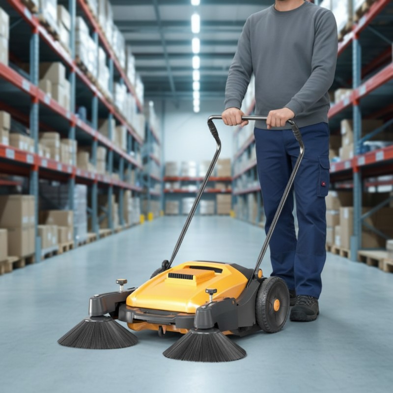 Easy-to-Use Hand Push Floor Sweeper for Large Spaces