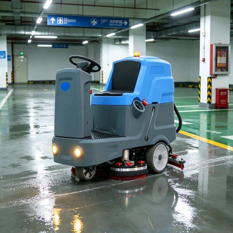 Large Driving Floor Scrubber