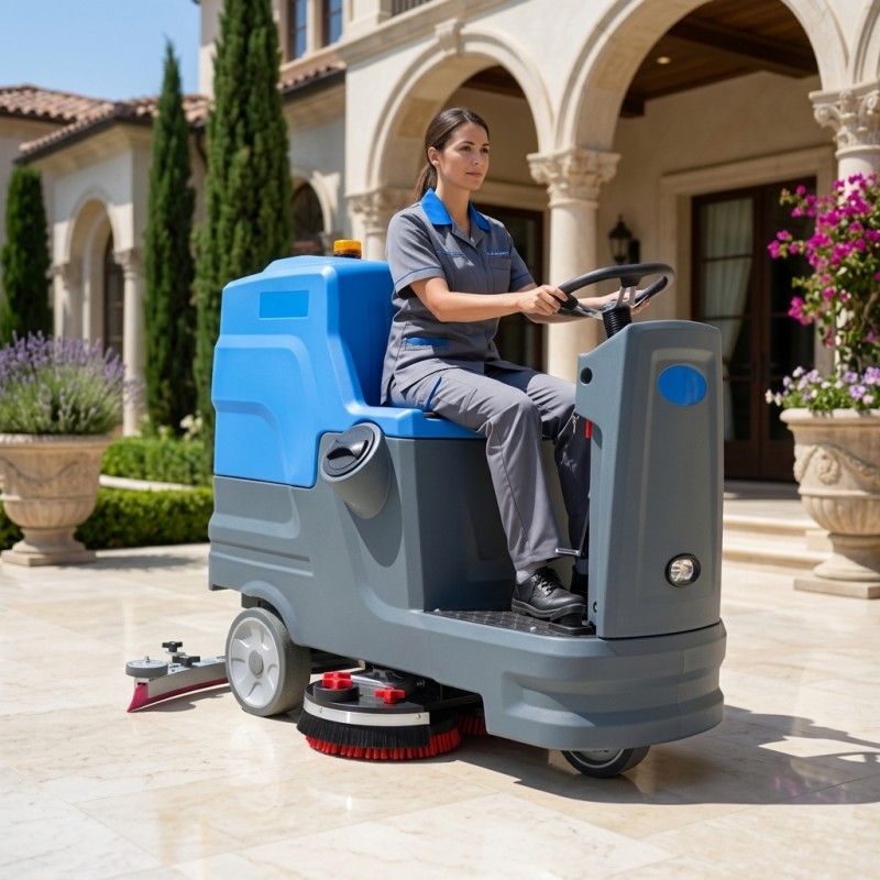  low maintenance ride-on floor scrubber